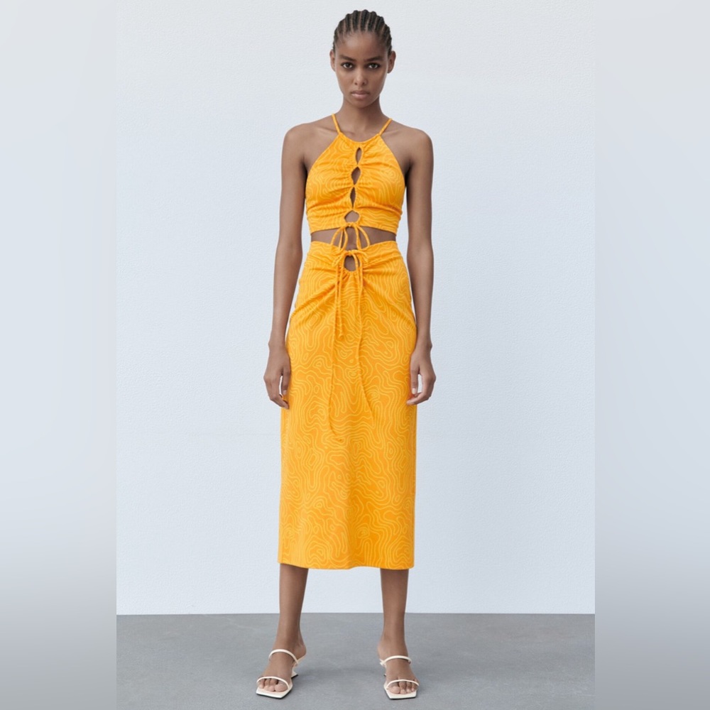 Zara | Jacquard Co-ord Set 🌴 S top / XS skirt
